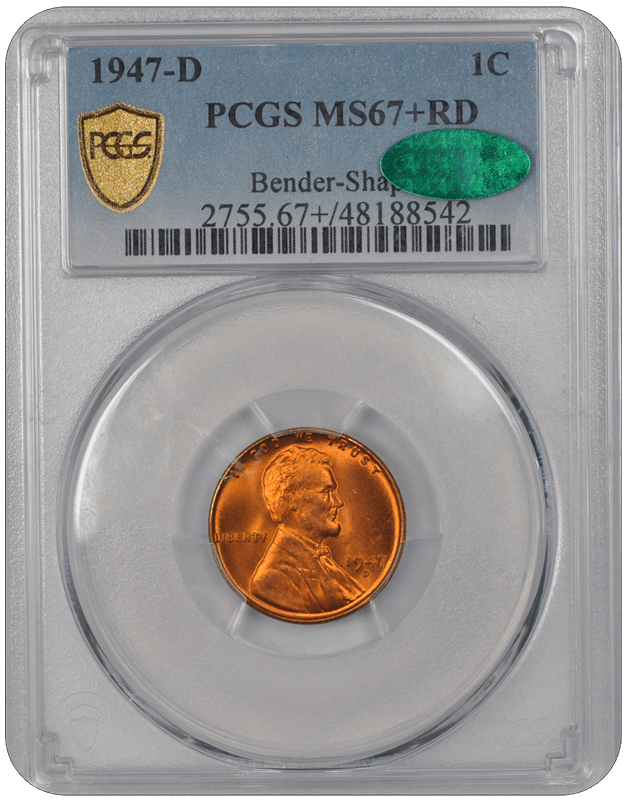 1947-D Lincoln PCGS (CAC) RD 67+