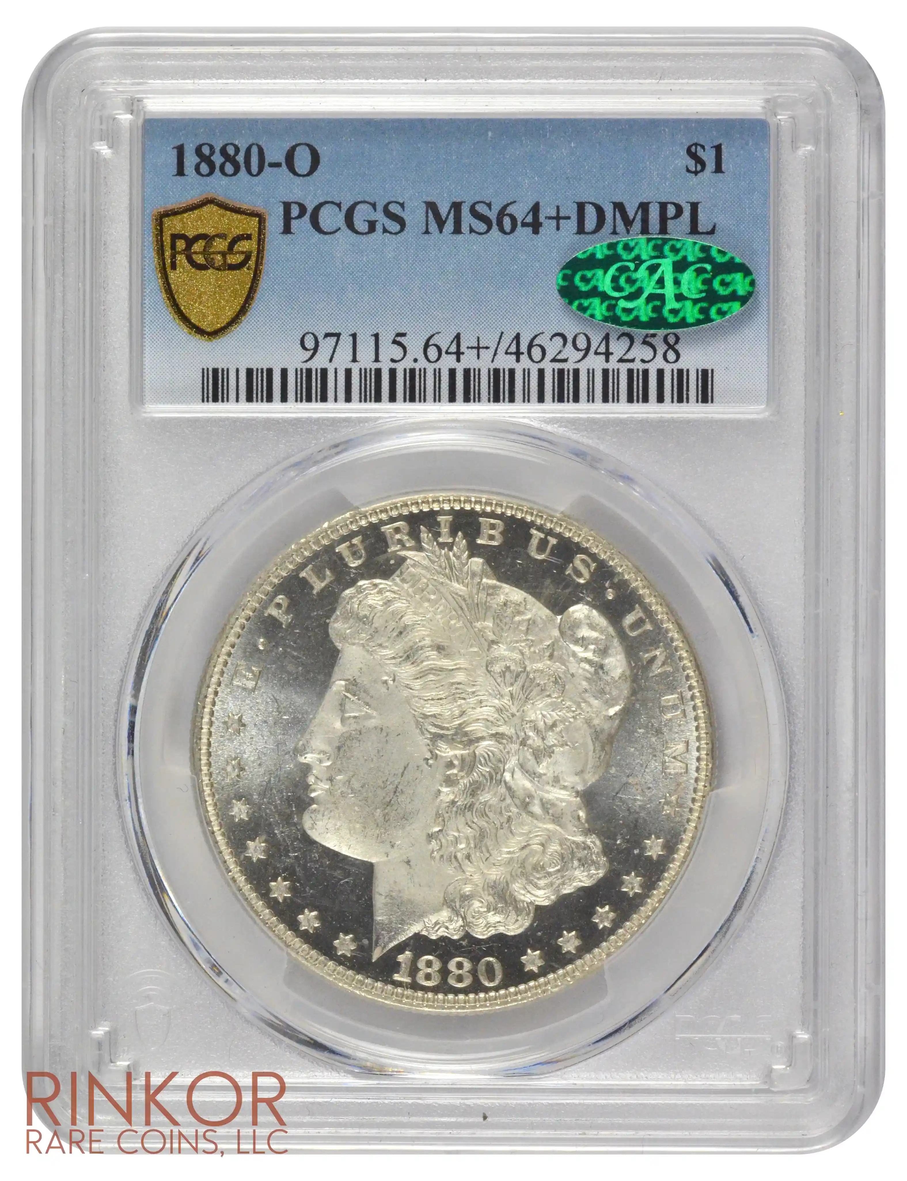 1880-O $1 PCGS MS 64+ DMPL CAC