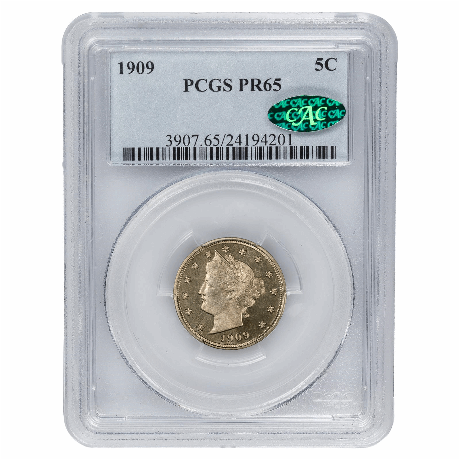 1909 Liberty V Nickel 5C PCGS PR 65 CAC