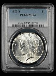 1923-S $1 PCGS MS 62
