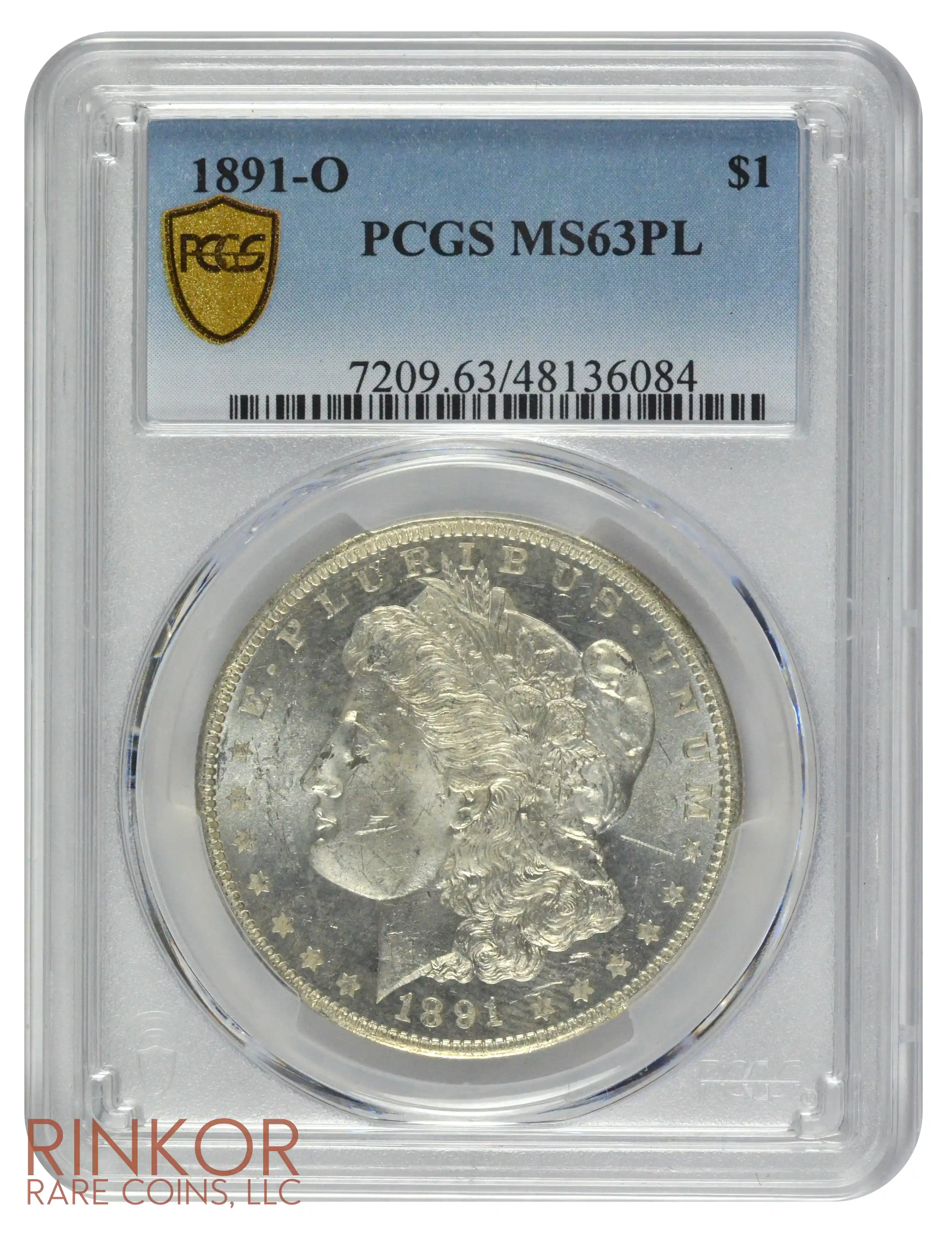 1891-O $1 PCGS MS 63 PL