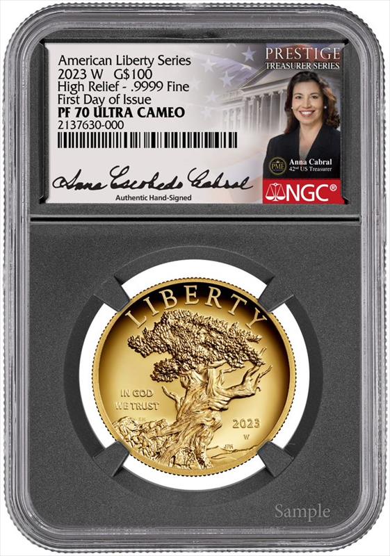 2023 W 100 1oz. American Gold Liberty FDI PF70 NGC Anna