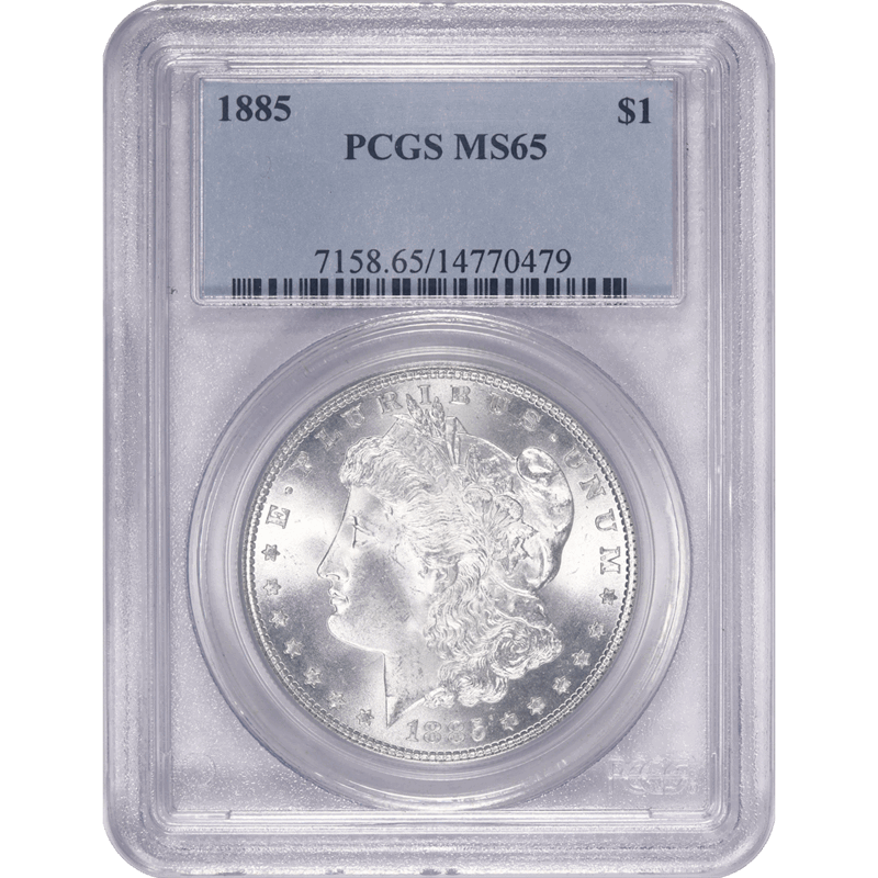 1885 $1 Morgan Silver Dollar - PCGS MS65 - Lustrous, PQ+