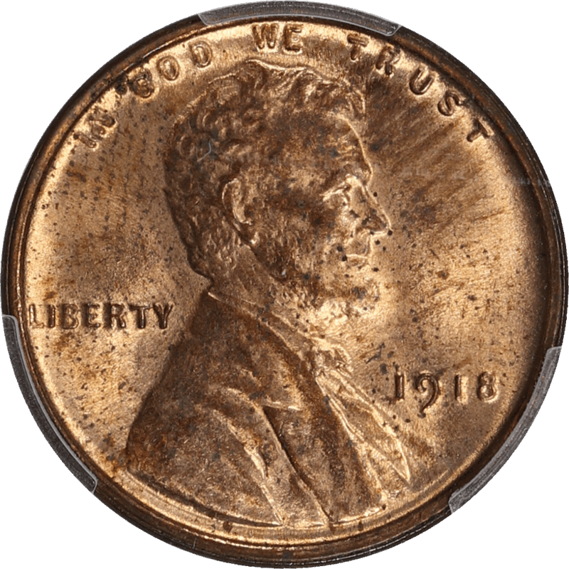 1918-S Lincoln Wheat Cent 1c, PCGS MS63 RD