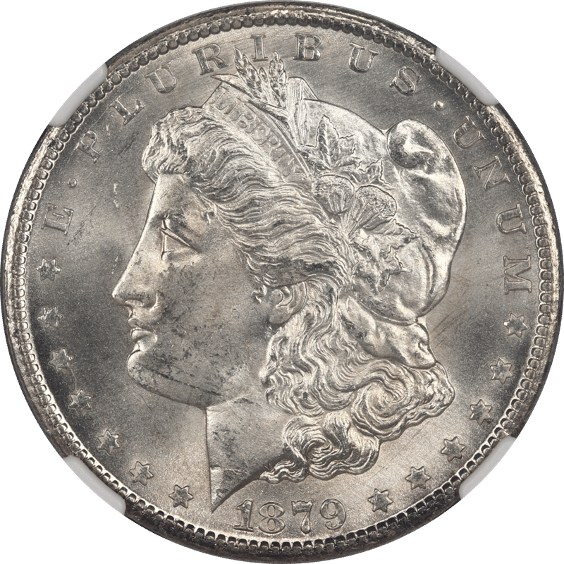 1879-CC Morgan Silver Dollar $1 NGC and CAC MS 64 Finely Detailed Strike