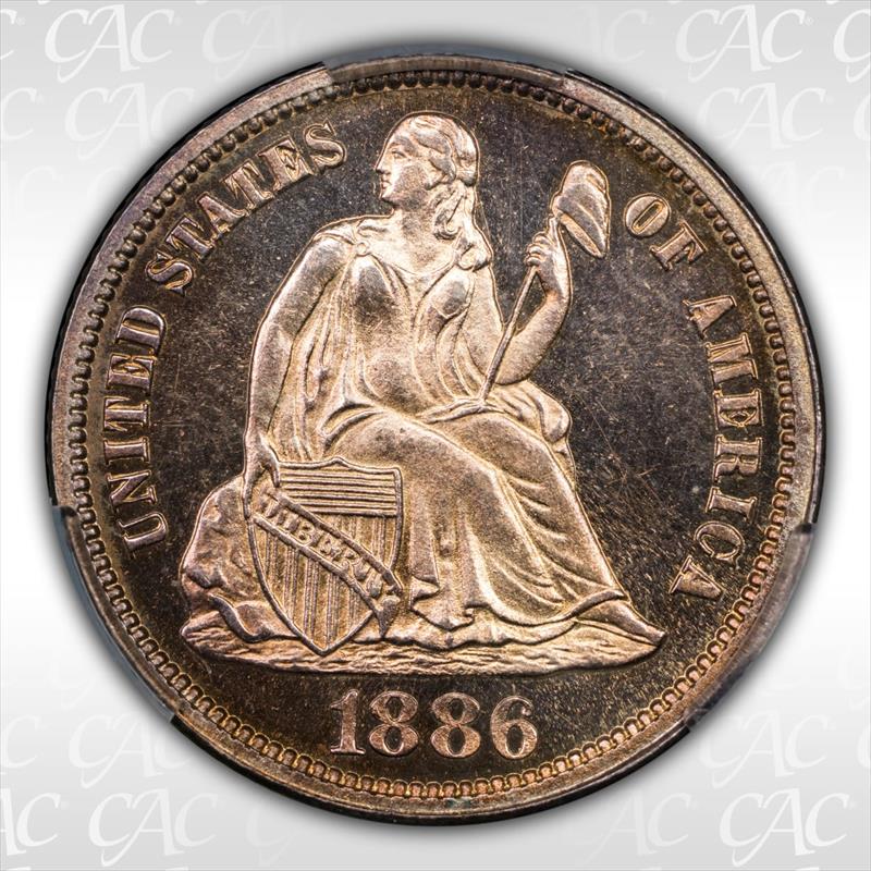 1886 10C CACG PR 65 CAM