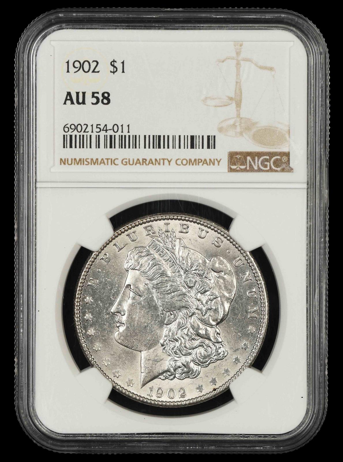 1902 $1 NGC AU 58 