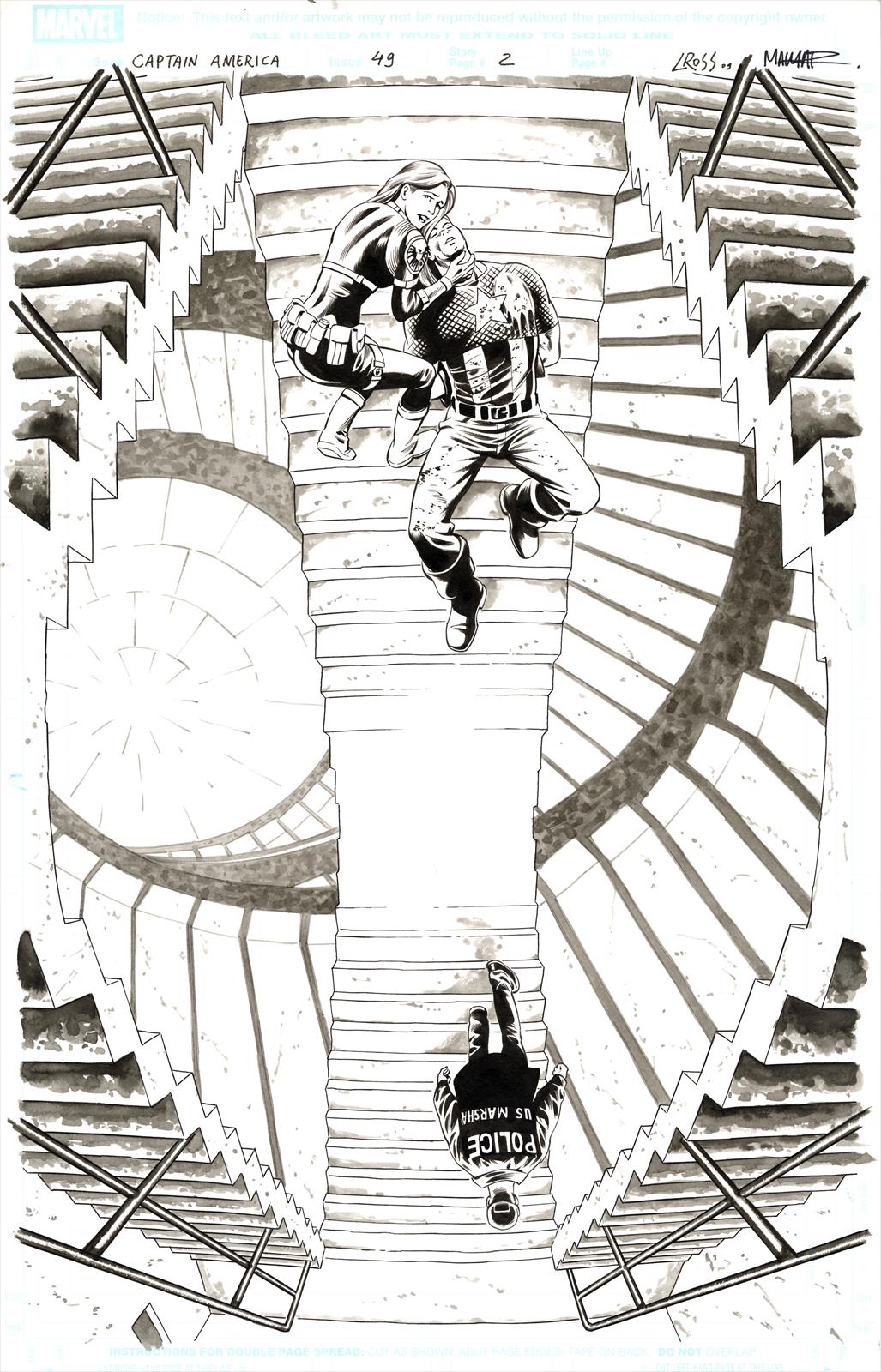 Captain America #49, Page 2 Artist:  Luke Ross (Penciller) ,  Rick  Magyar (Inker) Media Type: Pen and Ink Art Type: Interior Page 