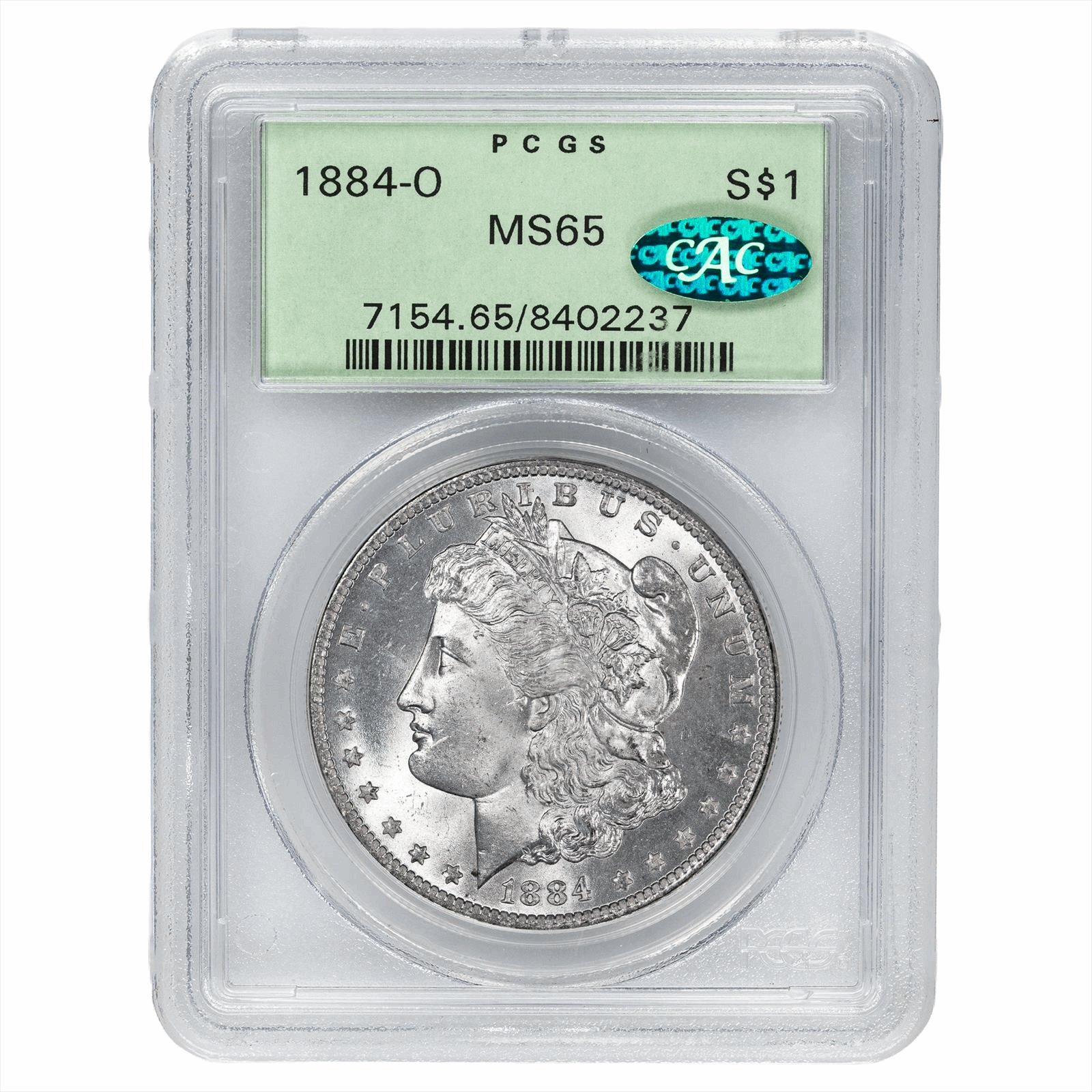 1884-O Morgan Silver Dollar $1 PCGS MS 65 CAC