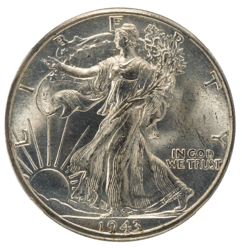 1943-D Walking Liberty Half Dollar, NGC MS 65 - Nice Original Coin