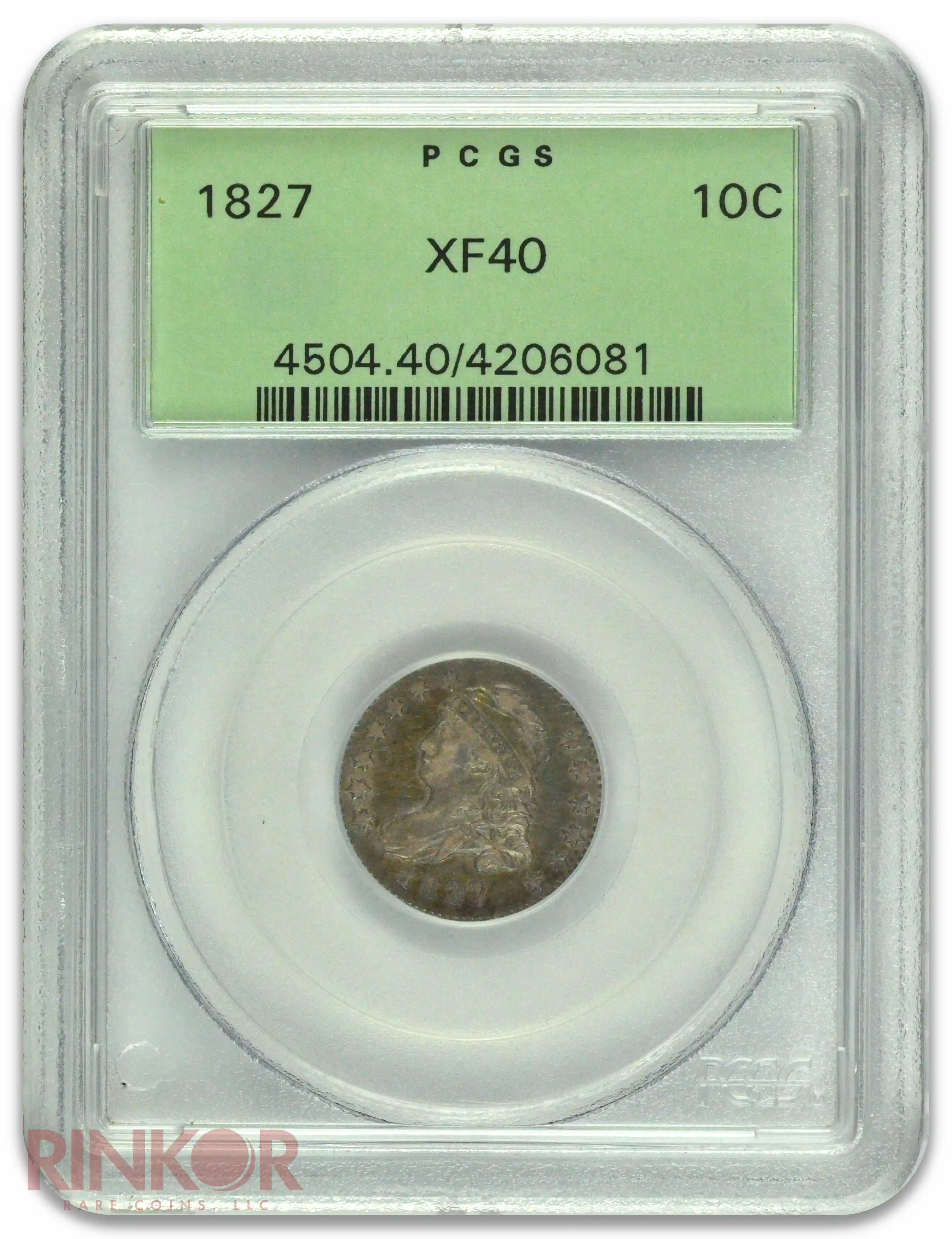 1827 Capped Bust Dime PCGS XF-40