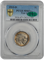 1913-D  Type 1 Buffalo PCGS CAC MS 67+