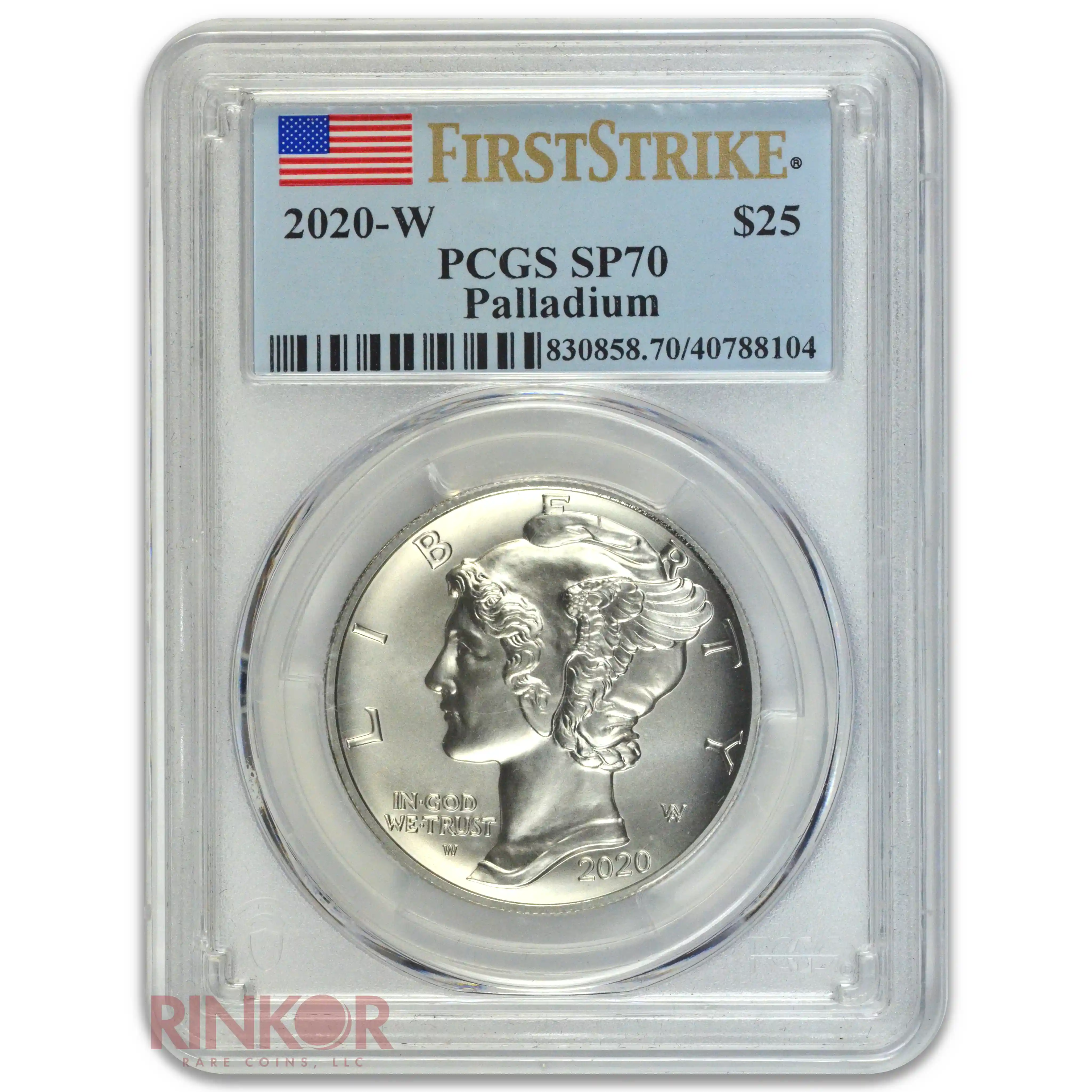 2020-W High Relief 1oz American Palladium Eagle First Strike PCGS SP 70