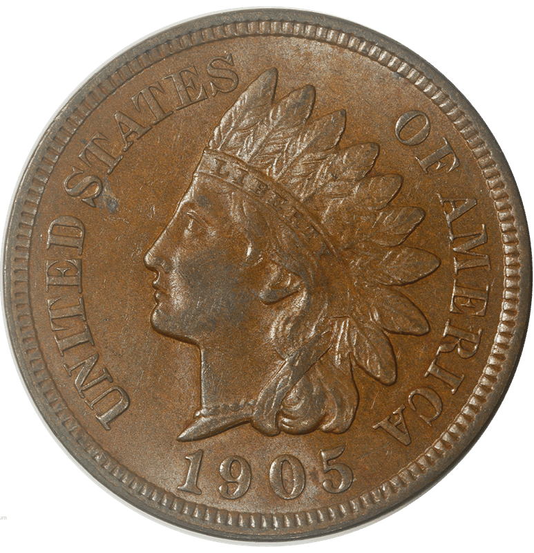 1905 Indian Cent Raw Ungraded Coin Uncirculated Brown