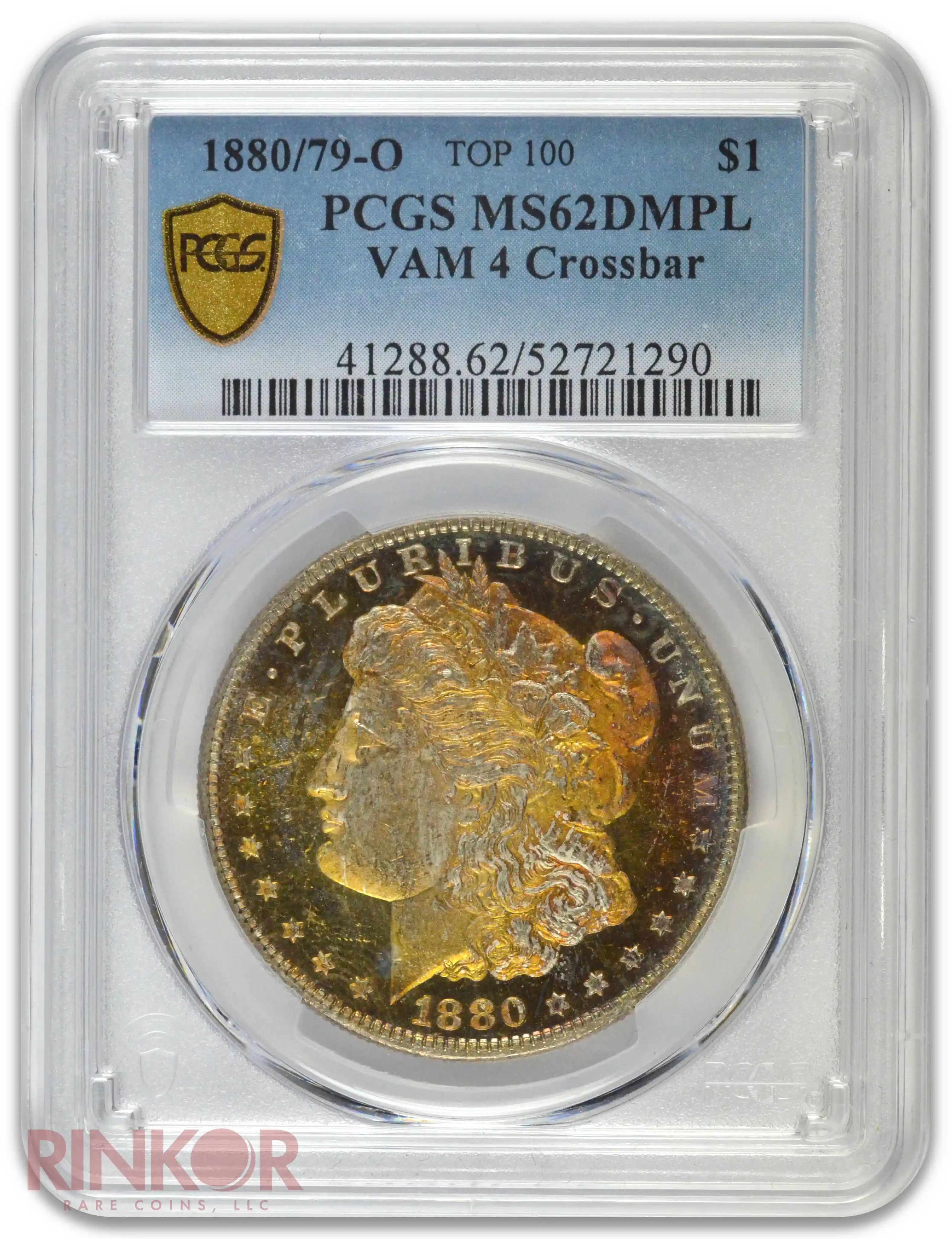 1880/79-O $1 Morgan Dollar VAM 4 Crossbar PCGS MS 62 DMPL
