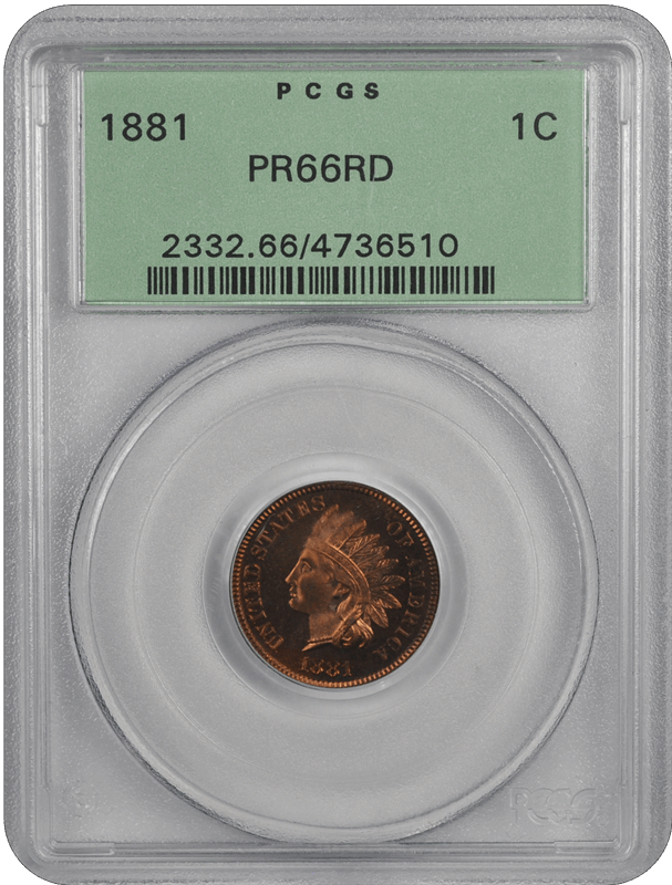 1881 Indian Head PCGS RD 66