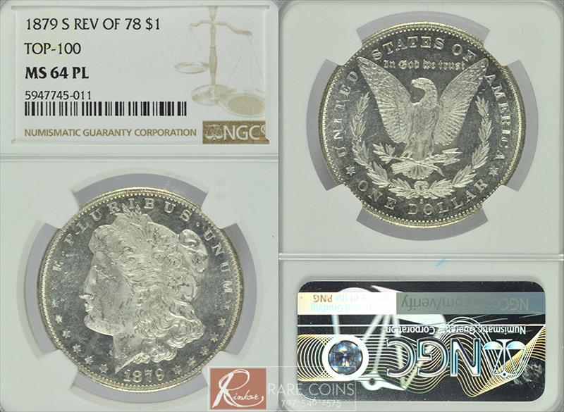 1879-S Reverse of 1878 NGC MS 64 PL