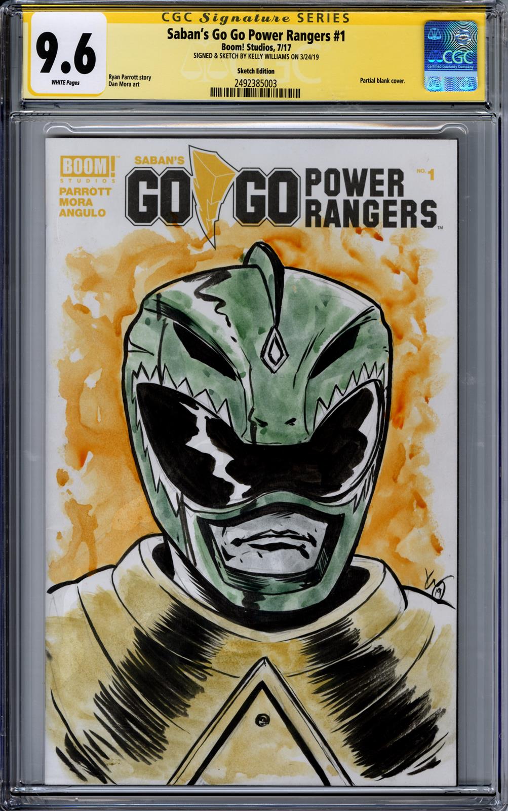 Sabans Go Go Power Rangers #1 CGC Signature Series 9.6 (BOOM, 2017) Signed by Kelly Williams 