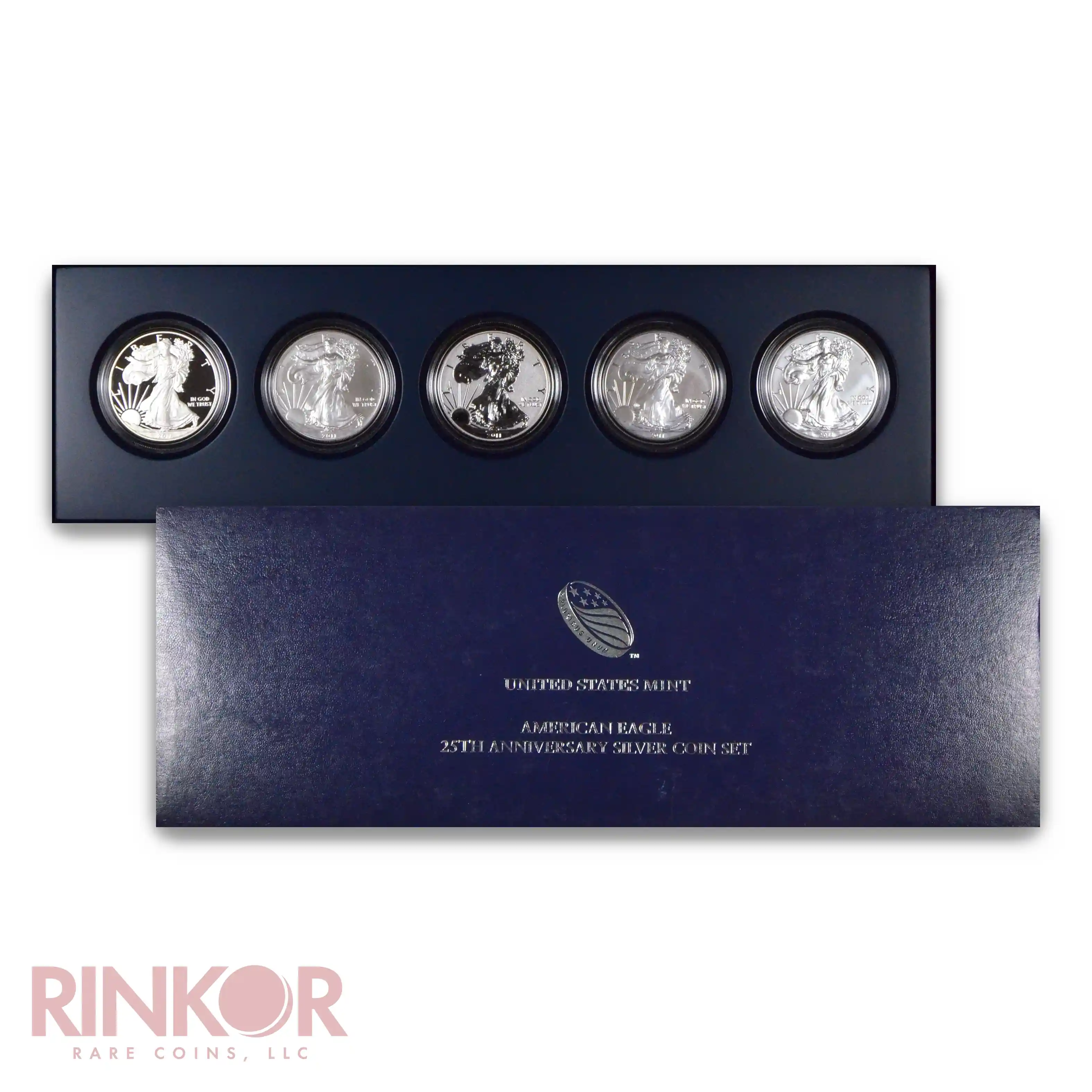 2011 25th Anniversary Silver Eagle 5-Coin Set (Box and CoA)