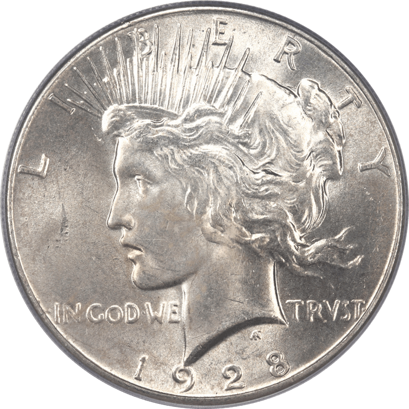 1928 Silver PEACE Dollar $1 PCGS MS62 KEY Date Select Uncirculated