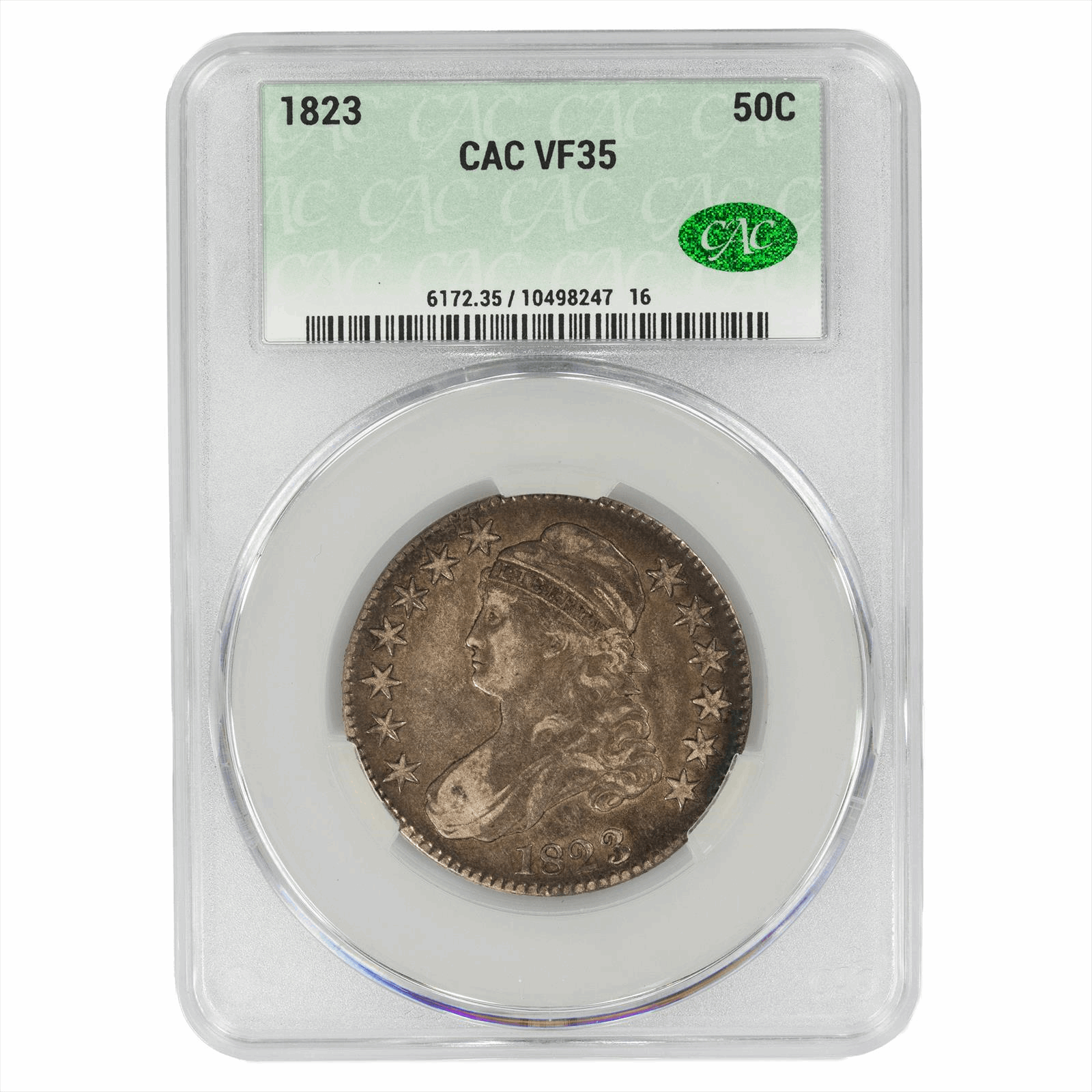 1823 Capped Bust Half Dollar 50C VF 35 CAC