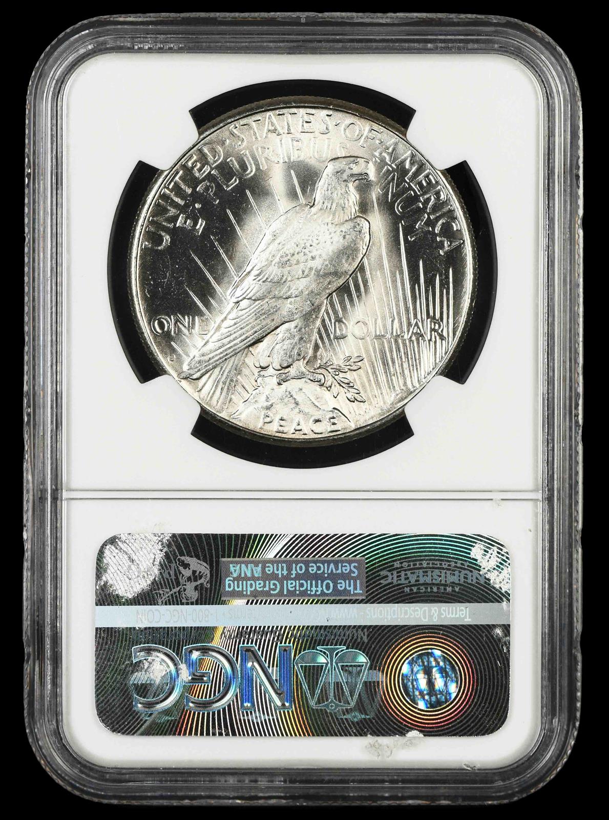 1922 S $1 NGC MS 66 reverse