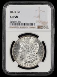 1893 $1 NGC AU-58