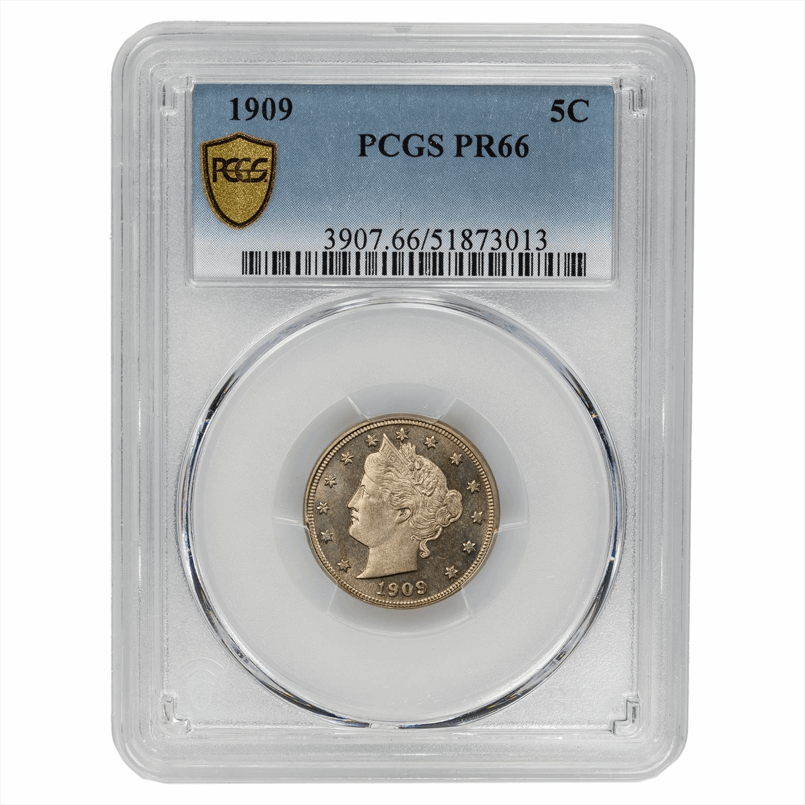 1909 5C Liberty Nickel PCGS PR 66