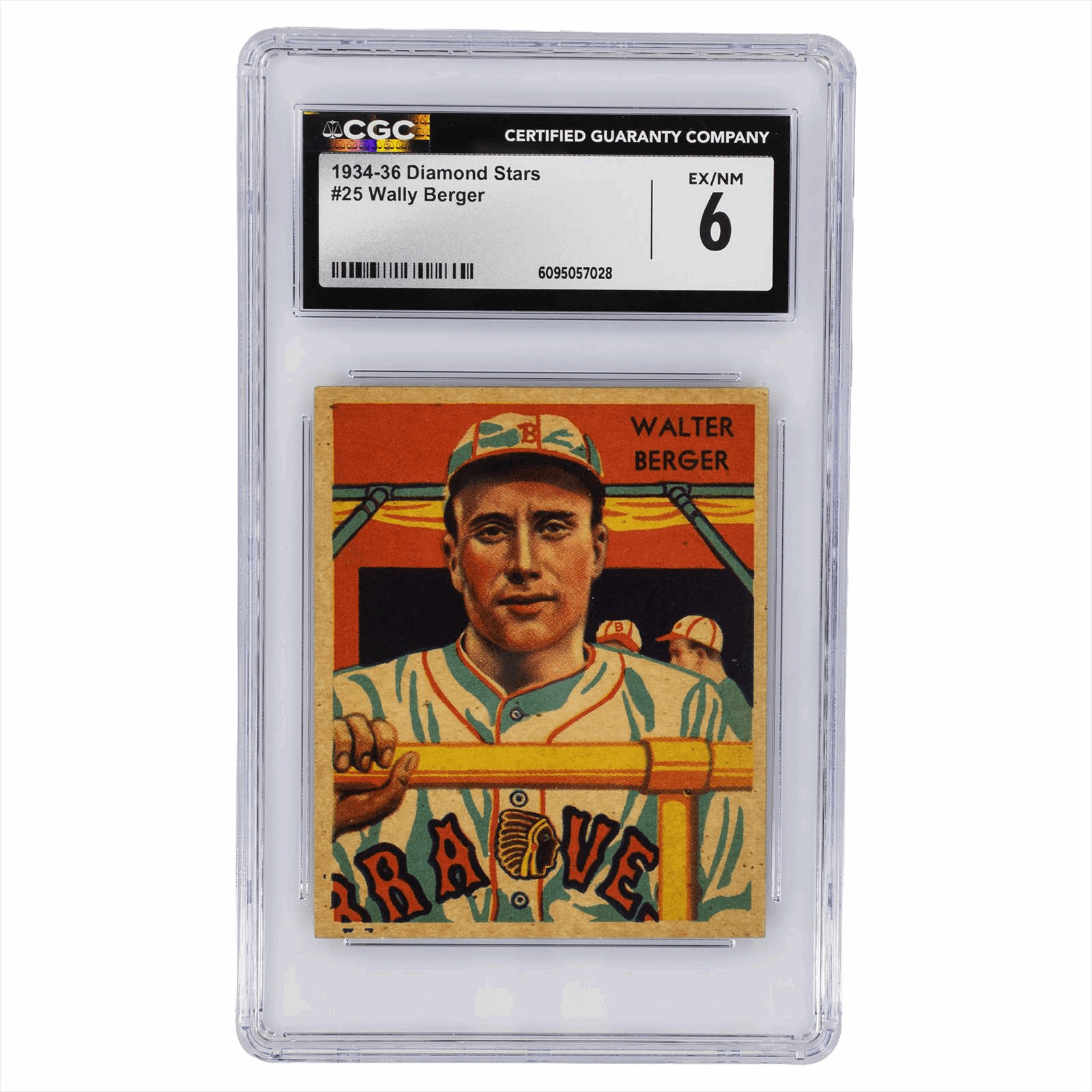 1934-36 Diamond Stars Wally Berger #25 CGC EX/NM 6