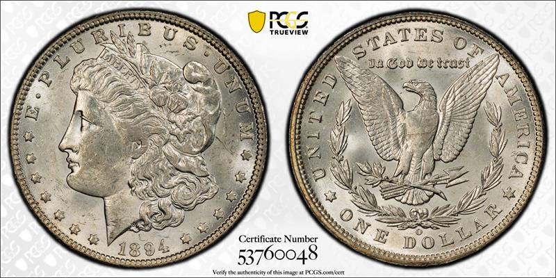 1894-O $1 PCGS AU-58 CAC