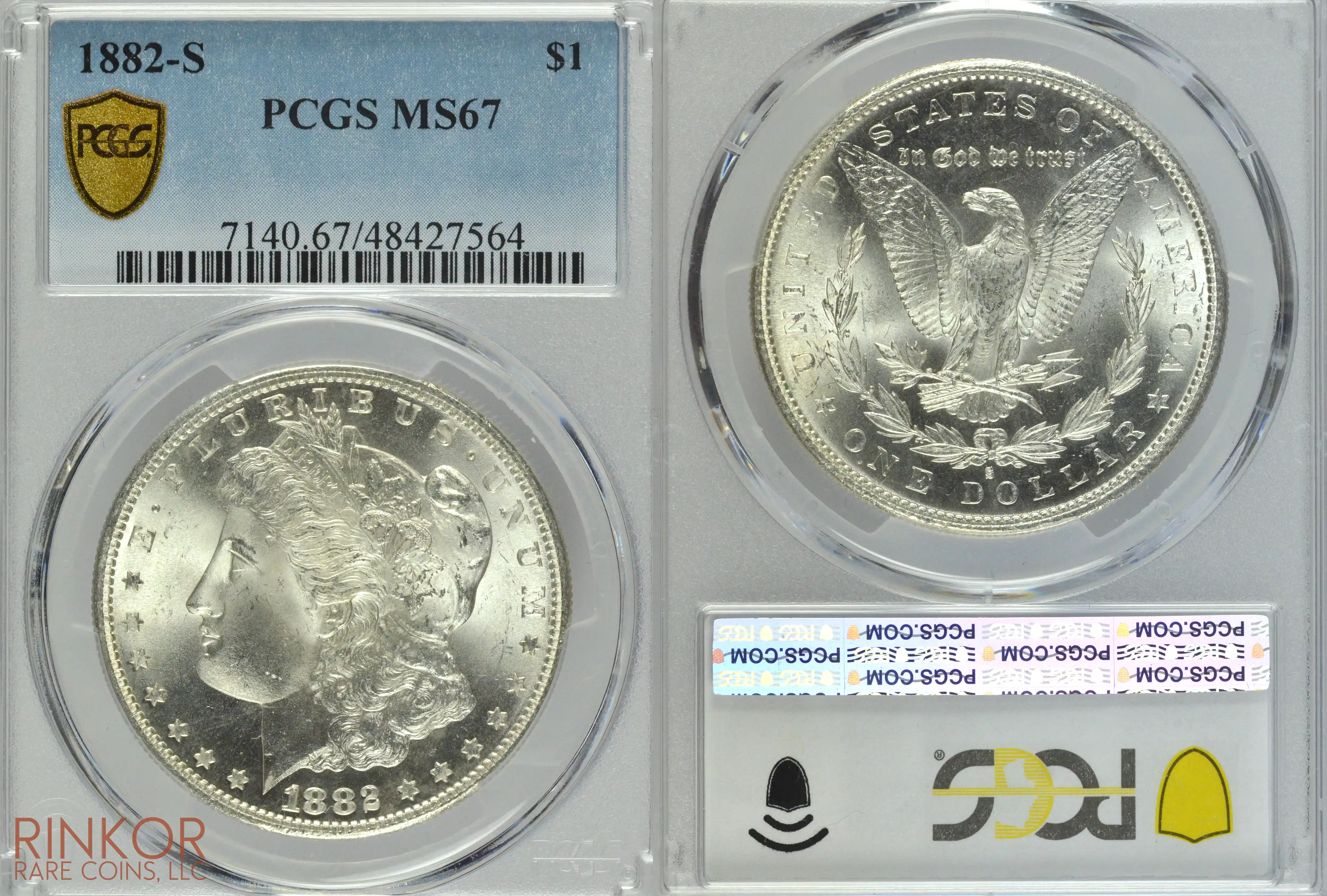 1882-S $1 PCGS MS 67