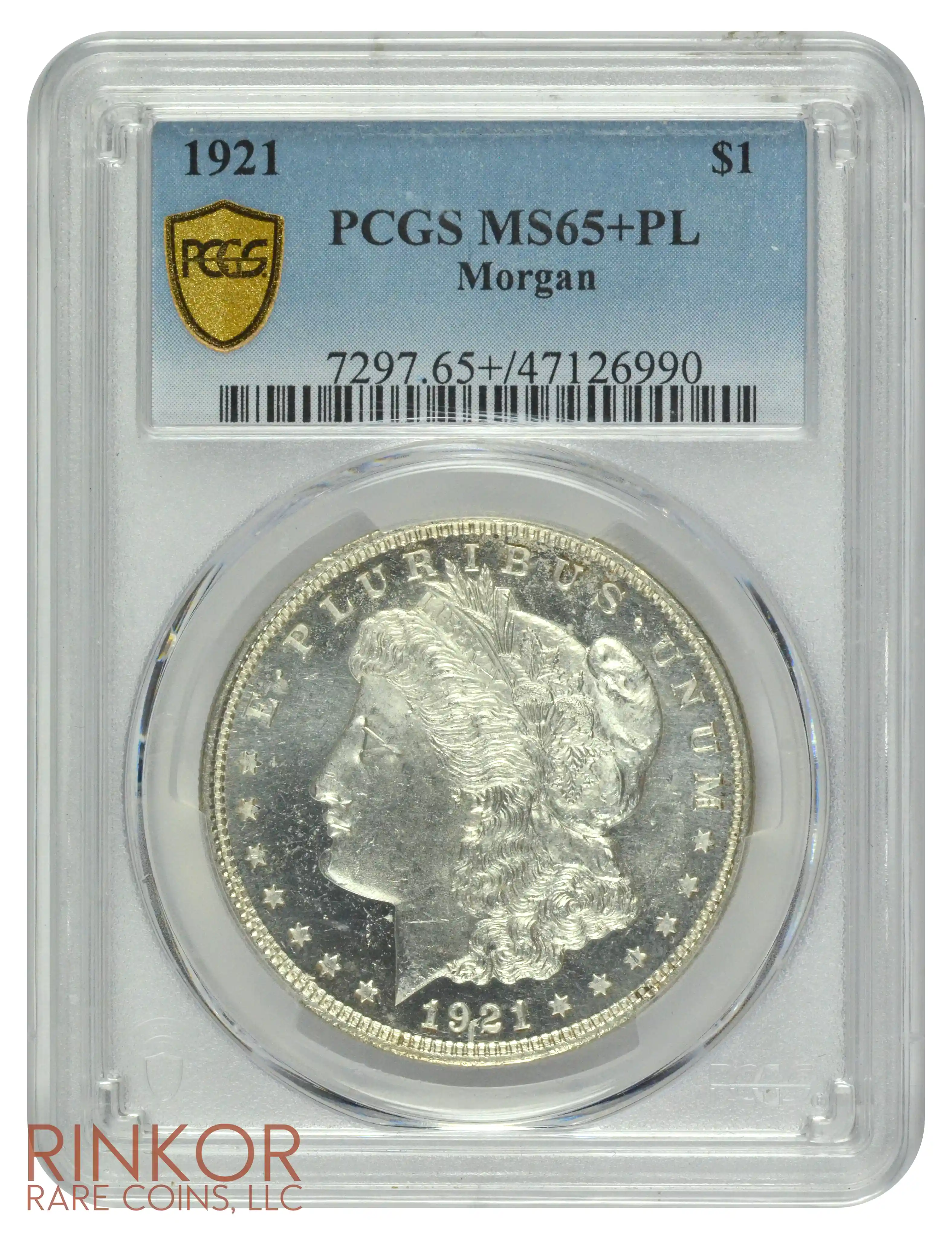 1921 $1 Morgan PCGS MS 65+ PL