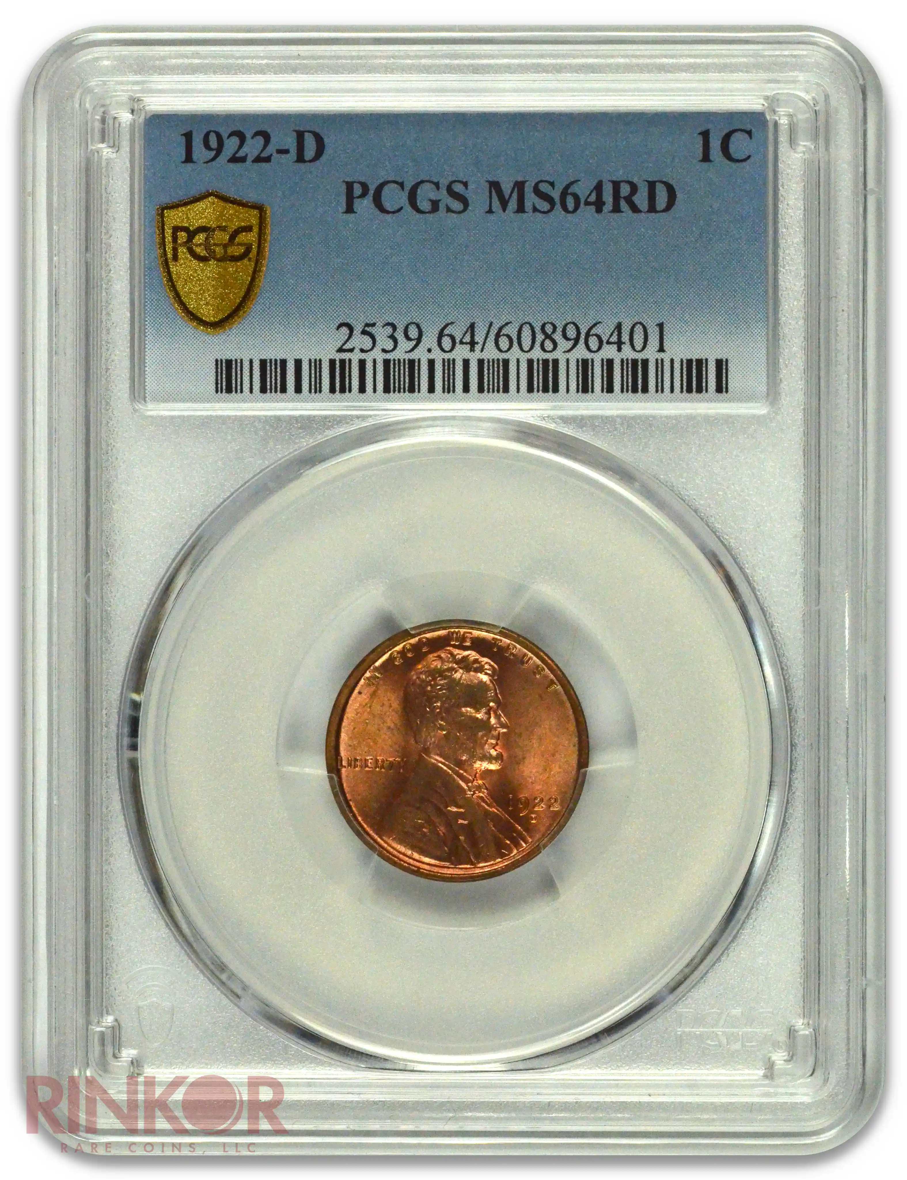1922-D 1C Lincoln Wheat Cent PCGS MS 64 RD