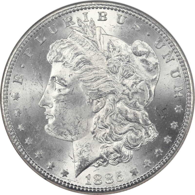 1885-S Morgan Silver Dollar $1 NGC MS 63  - Nice Lustrous White Coin