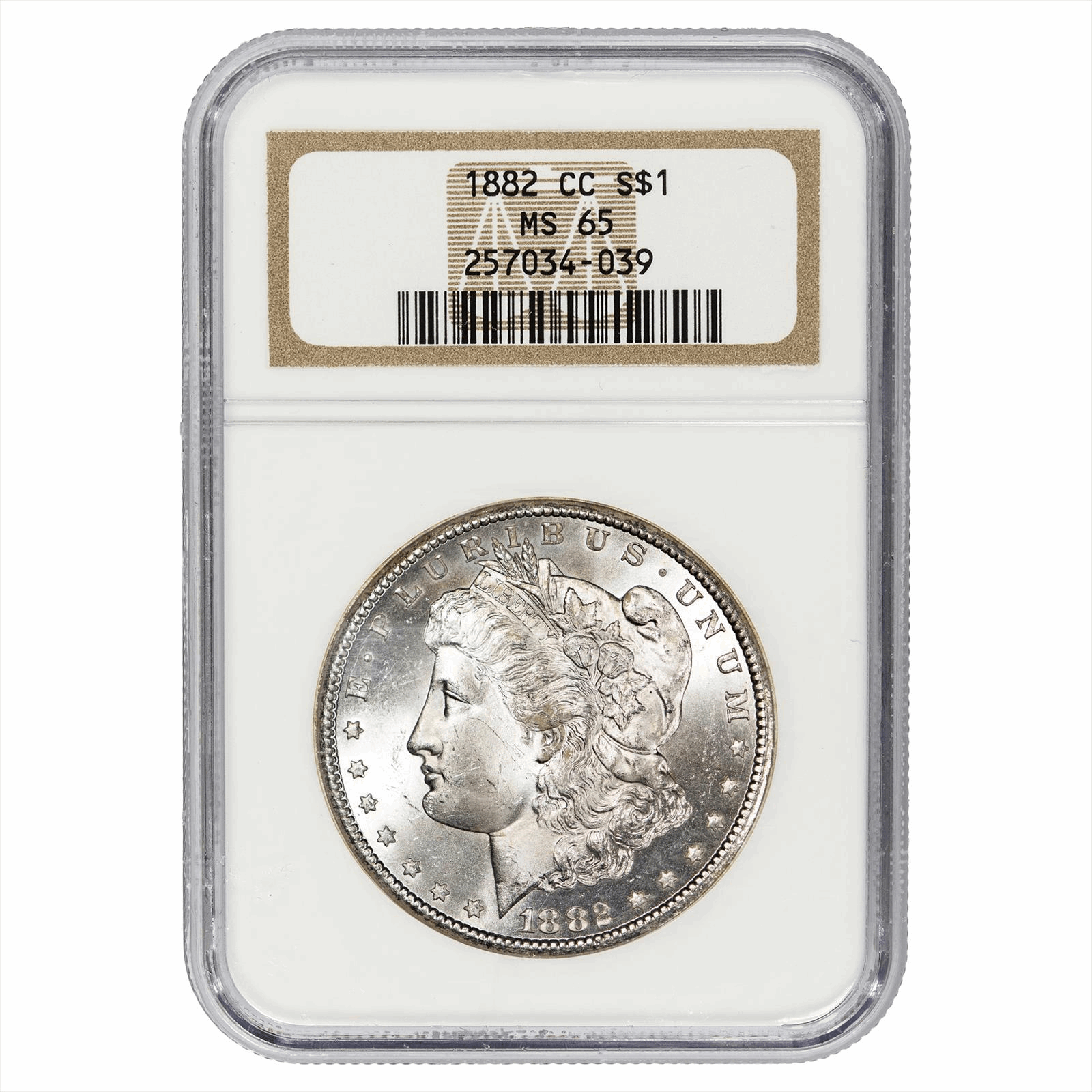 1882-CC Morgan Silver Dollar $1 NGC MS 65
