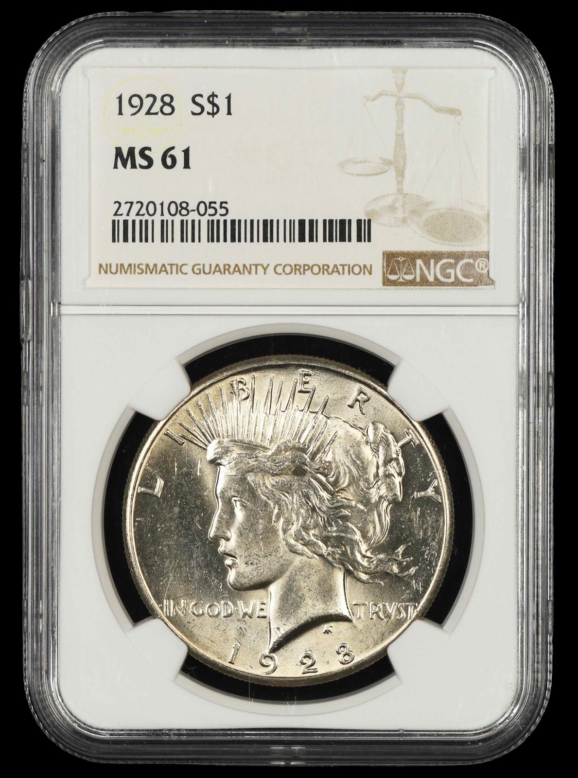 1928 $1 NGC MS 61
