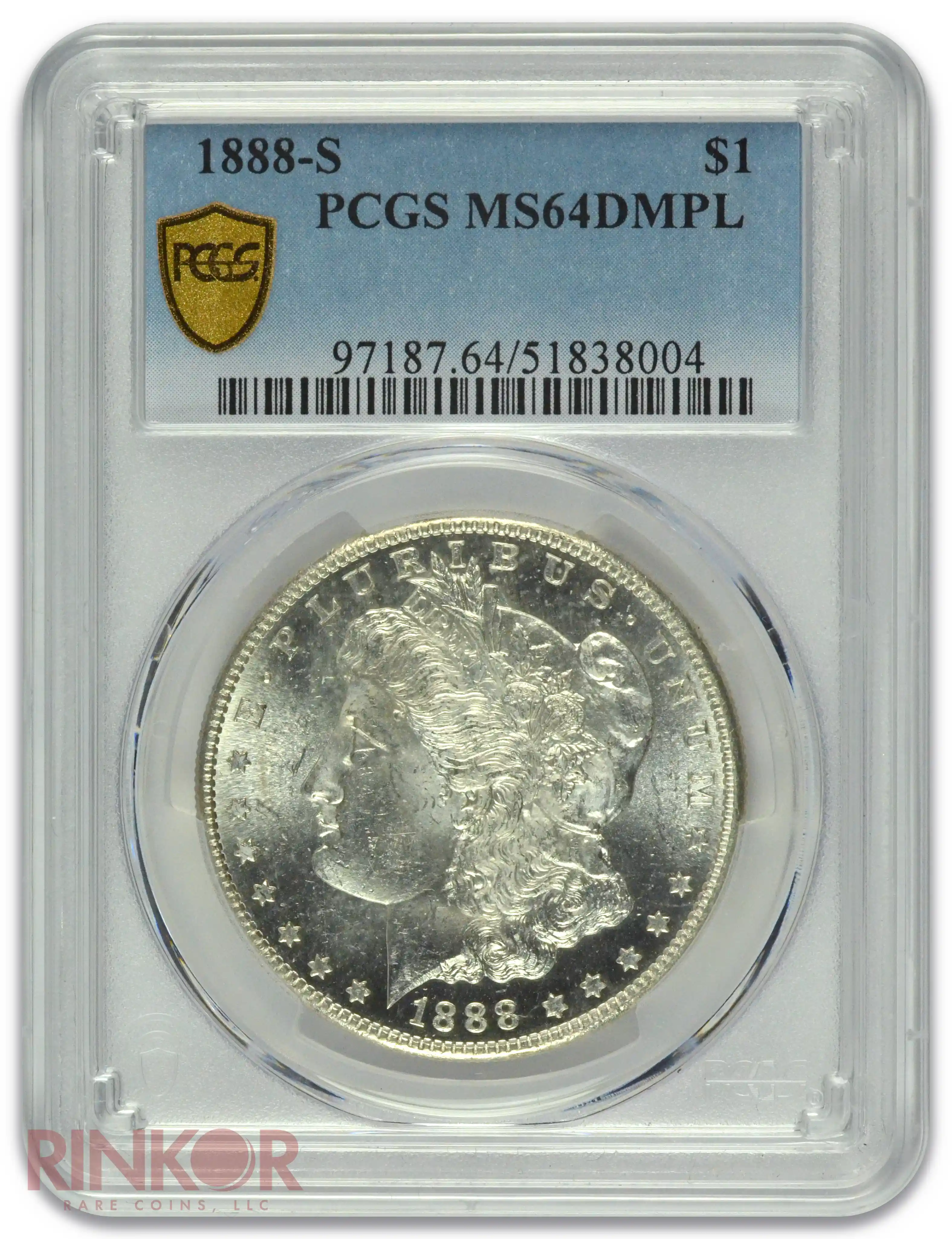1888-S $1 Morgan Dollar PCGS MS 64 DMPL