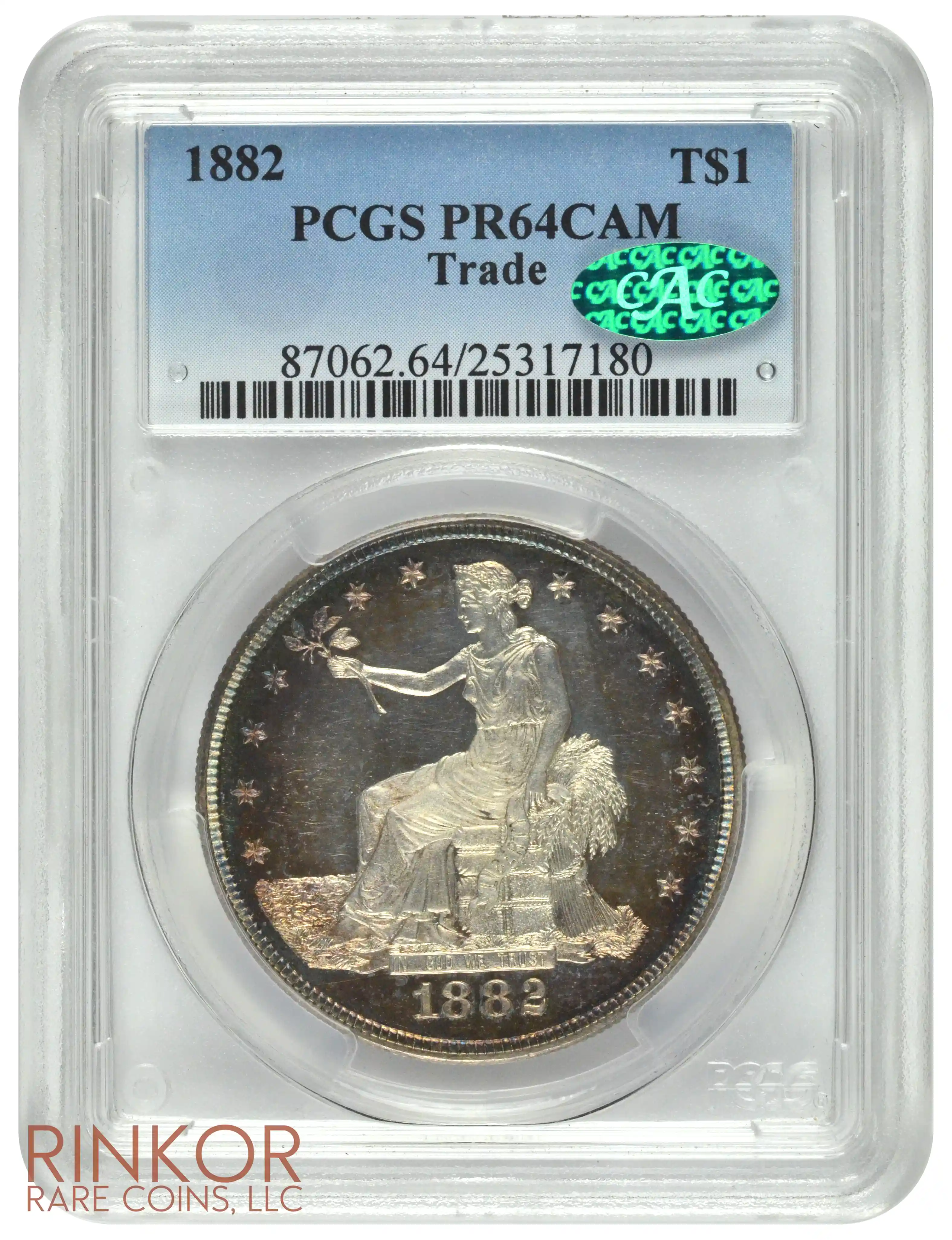 1882 Trade PCGS PR 64 CAM CAC