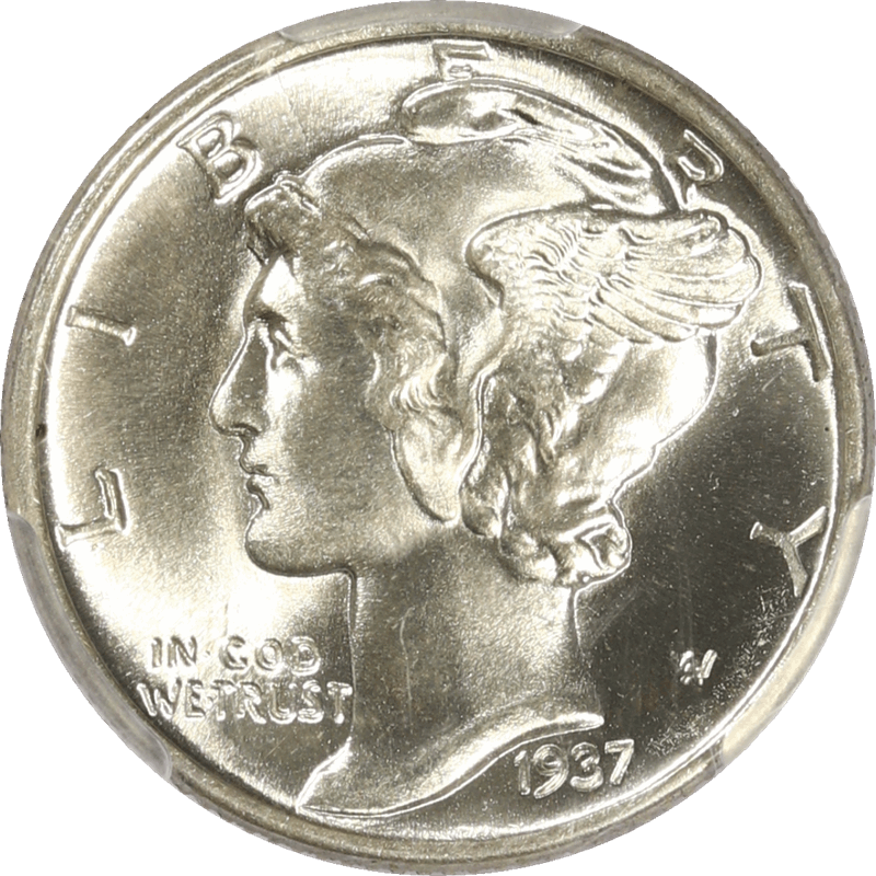 1937 Mercury Dimes 10c, PCGS MS67 FB