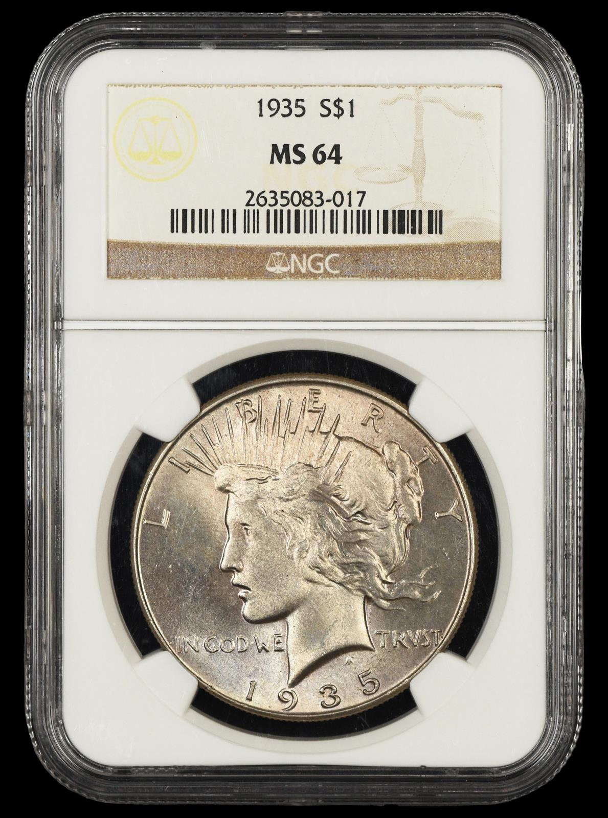 1935 $1 NGC  MS64