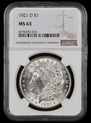 1921 D $1 NGC MS63 MS63