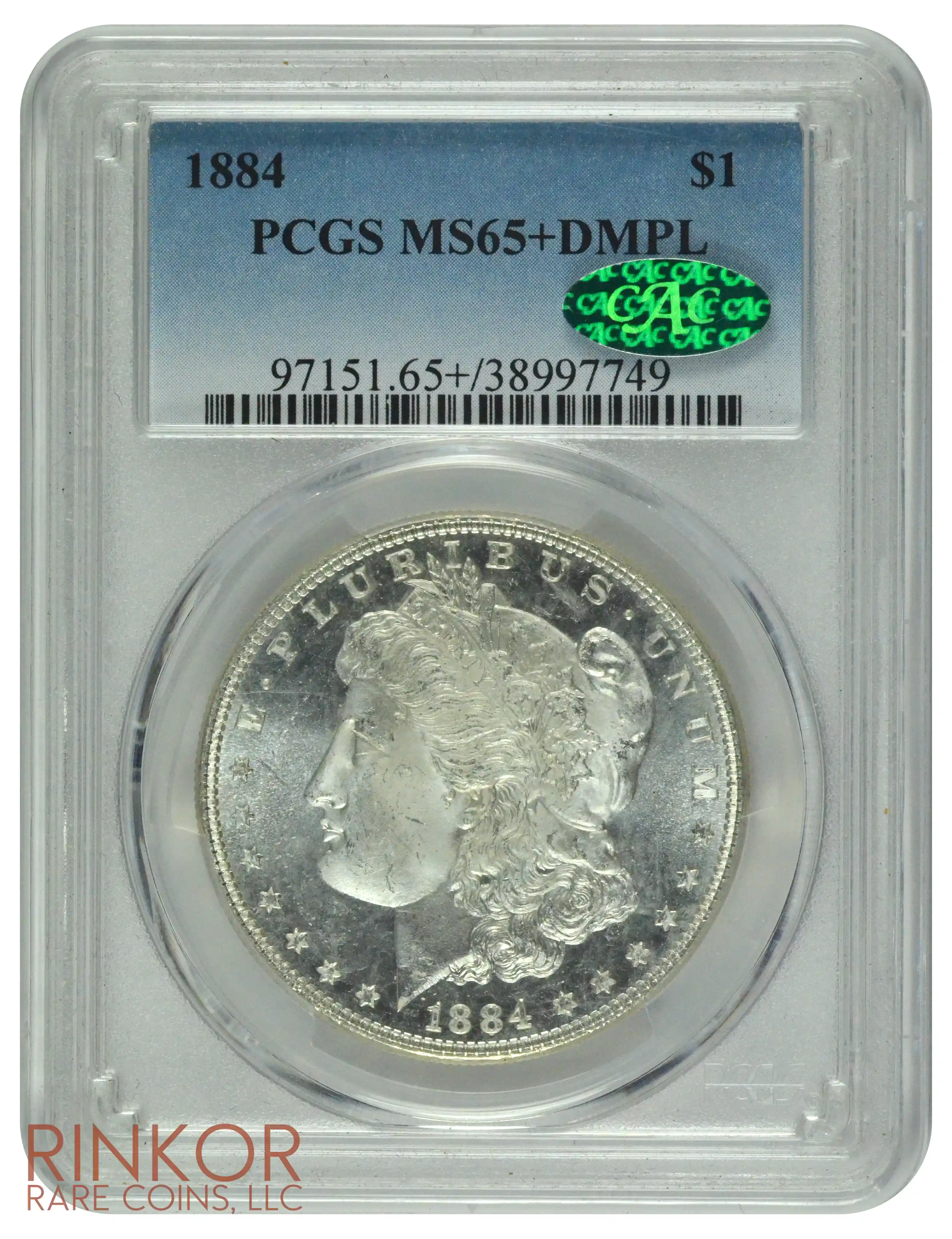 1884 $1 PCGS MS 65+ DMPL CAC