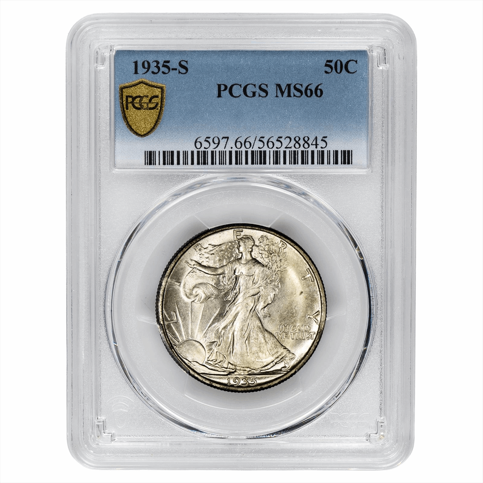 1935-S Walking Liberty Half Dollar 50C PCGS MS 66 CAC