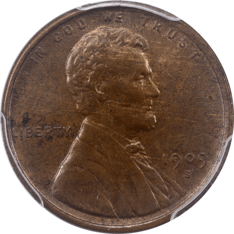 1909-S/S Horizontal S Lincoln Cent 1c PCGS MS63BN CAC - Semi-Key Date