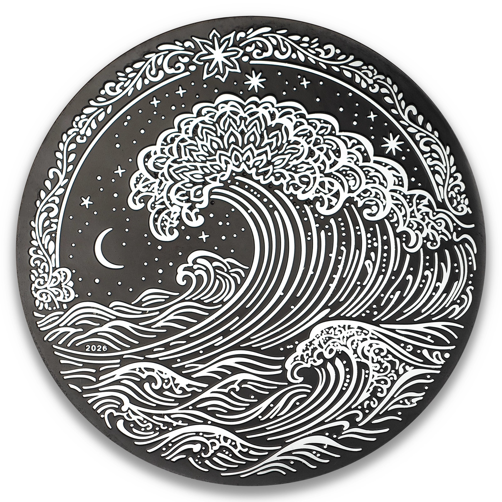 2026 Cook Islands Obsidian Black Wave 1oz Silver Coin 