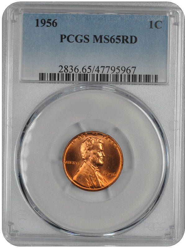 1956 Lincoln PCGS RD 65