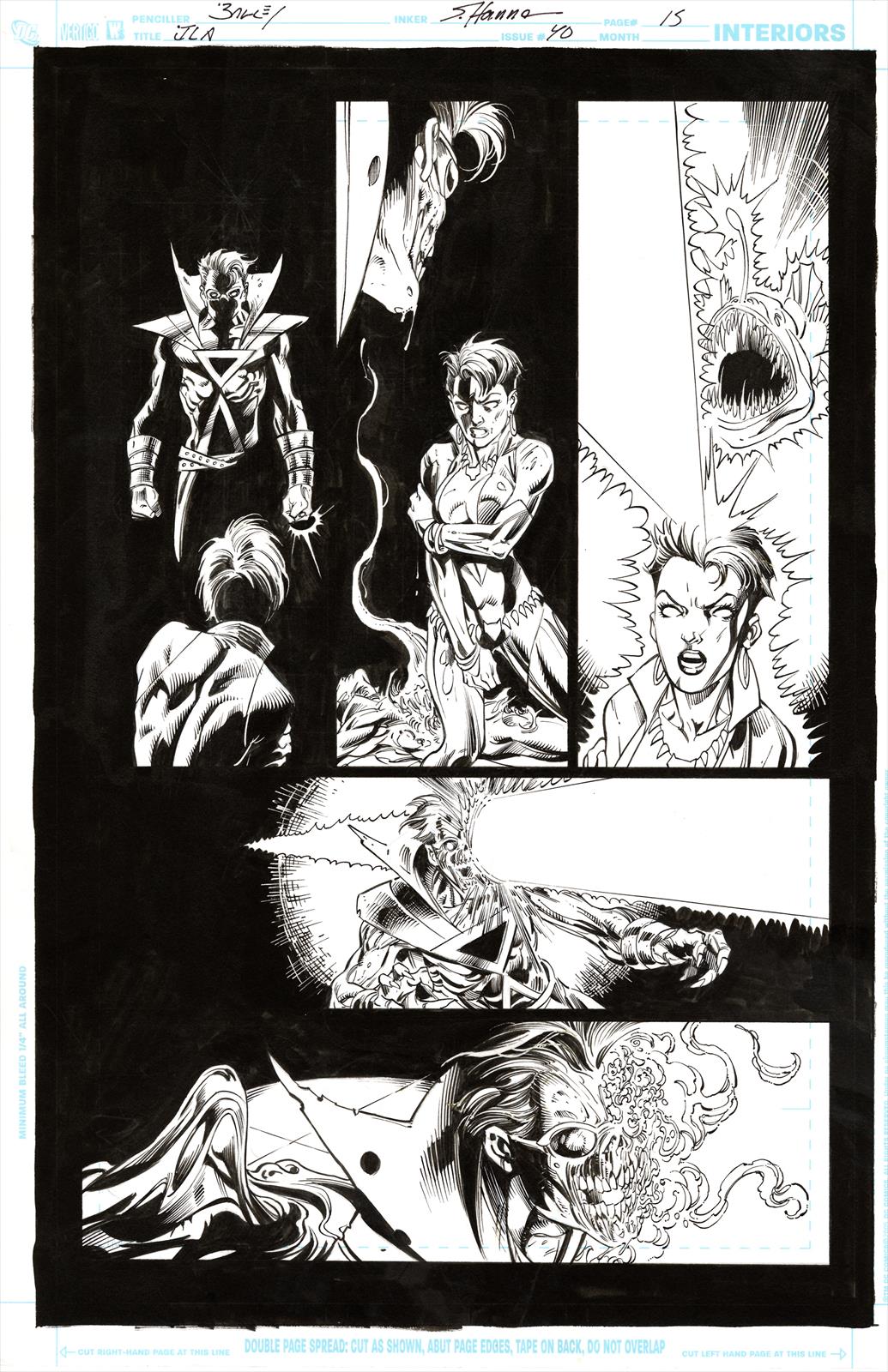 Justice League of America Vol. 2 #40 Page 15 Artist:  Mark Bagley (Penciller) ,  Scott Hanna (Inker) Media Type: Pen and Ink Art Type: Interior Page 