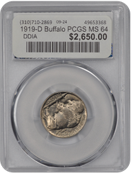 1919-D Buffalo PCGS MS 64