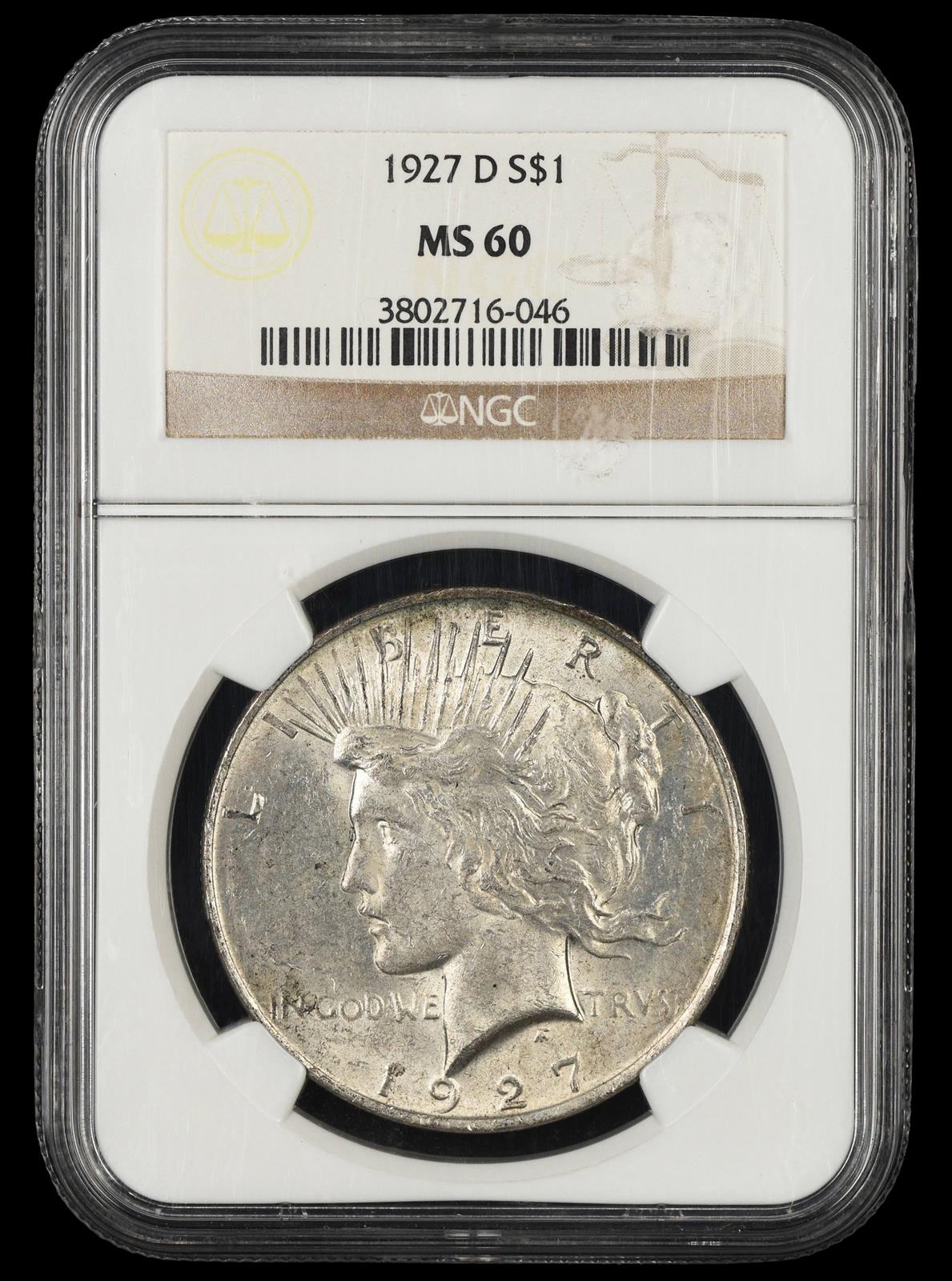 1927 D $1 NGC  MS60