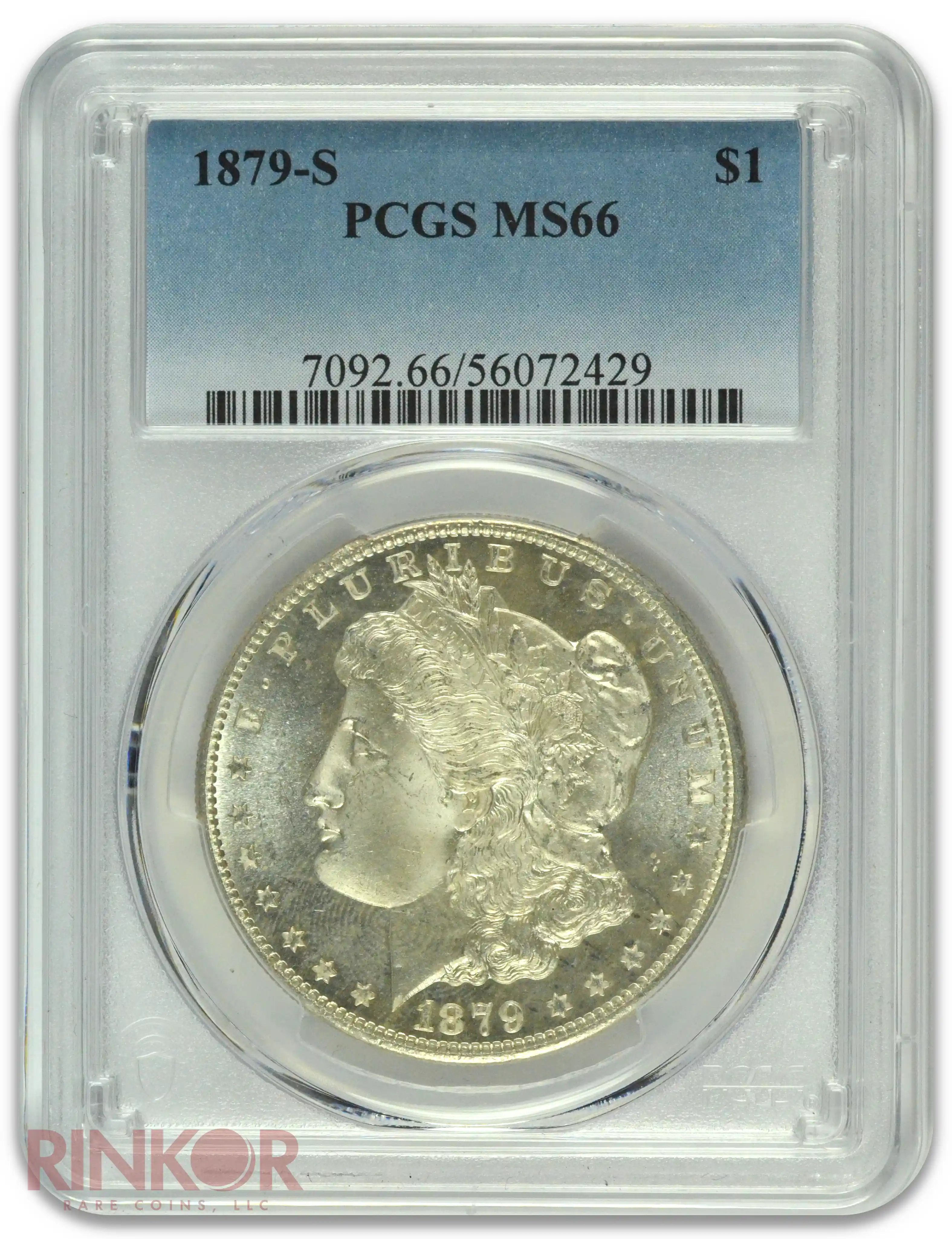 1879-S $1 Morgan Dollar PCGS MS 66 - With Original ANACS Photo Certificate